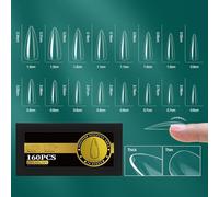 Professional French Nails Tips Transparent Multiple Sizes Soft Flexible Nails Art Supplies For Home And Salon Use Easy Application False Nail