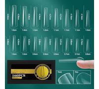 Professional French Nails Tips Transparent Multiple Sizes Soft Flexible Nails Art Supplies For Home And Salon Use Easy Application False Nail