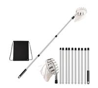 Professional Garden Harvest Device Extendable Handle Up to 13ft with Metal Head for Collecting Oranges Pears in Farms Orchards Stainless Steel Fruit Collection Tool
