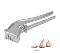 Professional Garlic Press, Aluminum Alloy Heavy-Duty Garlic Mincer Crusher, Easy Squeeze Masher Rocker Tool with Ergonomic Handle, Dishwasher Safe Kitchen Gadget Essential (Silver)