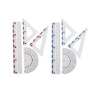 Professional Geometry Dawing Ruler Set Math Protractor Set Square School Tool for Students Drafting Measuring Colorful Learning Tool