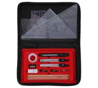 Professional Geometry Set Student Geometry Math with Metal Divider Square Eraser Pencils Drawing Stencil Technical Sketching Accessories