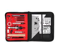 Professional Geometry Set Student Geometry Math with Metal Divider Square Eraser Pencils Drawing Stencil Technical Sketching Accessories