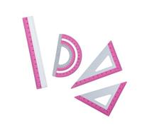 Professional Geometry Tool Set with Not Slip Edges Aluminum Rulers for Math Class Technical Drawing Lightweight Student Geometry Set for Students