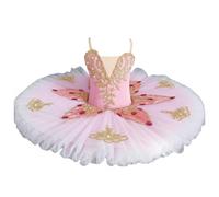 Professional Girls Ballet Dress, Swan Lake Dress Ballerina Dancewear Performance Dance Competition Outfits,Pink,150