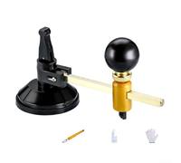 Professional Glass Circle Cutter with Carbide Tip for Cutting 12-20cm Diameter, Includes Cutting Oil and Gloves for Hobbyists and(C)
