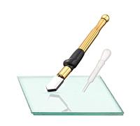 Professional Glass Cutter, JESSTOLO Carbide Tungsten Alloy Brass Metal Skidproof Ergonomics Handle Glass Cutter Tool with Range 2-19mm Self-Oiling Cutter for Thick Glass Mosaic Mirror and Tiles