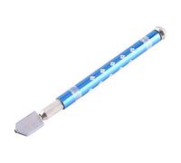 Professional Glass Cutter Roller with Anti-Slip Aluminum Alloy Handle, Mirror-Finished Blade for Precise Cutting on Glass Plates, Durable Metal Head for Tapping and Breaking, (Blue)