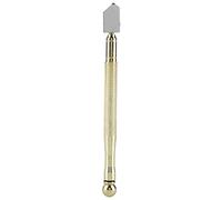 Professional Glass Cutter Tool with Carbide Tungsten Blade, Silver and Yellow Metal Handle, 28mm Blade Length, for Glass Tiles Mirrors and Bottles, with Ergonomic Copper Design