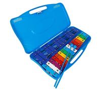 Professional Glockenspiel 25 Note Xylophone Aluminum Plate Piano With Hand Knock ABS Carrying Case Percussion Rhythm Music(Blue)