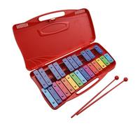 Professional Glockenspiel 25 Notes Glockenspiel Xylophone Hand Knock Xylophone Percussion Teaching Instrument 2 Mallets(Red)