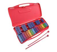 Professional Glockenspiel 25 Notes Glockenspiel Xylophone Hand Knock Xylophone Percussion With Case 2 Mallets(Pink)