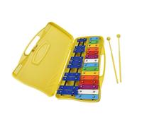 Professional Glockenspiel 25 Notes Xylophone Colorful Metal Keys Percussion Rhythm Musical Instrument With 2 Mallets Handheld Case Gift
