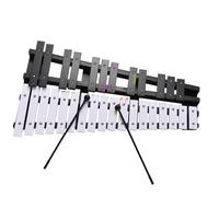 Professional Glockenspiel 30 Note Glockenspiel Foldable Xylophone Wooden FrameThickness Aluminum Bars With Carrying Bag 2 Mallets(Black and White)
