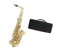 Professional Gold Alto Saxophone Eb Brass Body Engraved Reed Case Mouthpiece Beginner Saxophone