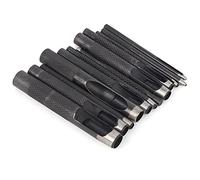 Professional Grade 12PCS Steel Leather Hole Punch Set with Hollow Design Heavy Duty Punching Tools for Leather Crafting Belt Making and DIY Projects