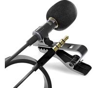 Professional Grade 3.5mm Lavalier Lapel Microphone,Tiny Shirt Microphone with Easy Clip On System,Omnidirectional Lapel Mic, 3.5mm TRS TRRS Condenser Lavalier lapel microphone Recording Mic for Camera