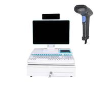 Professional-Grade Cash Register-Integrated Thermal Printer and Cash Drawer-A Complete, System Designed Specifically for Retail Stores, Restaurants, and Cafés.(White,Single-sided)