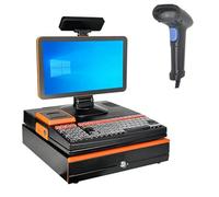 Professional-Grade Cash Register-Integrated Thermal Printer and Cash Drawer-A Complete, System Designed Specifically for Retail Stores, Restaurants, and Cafés.(Orange,Double-sided)