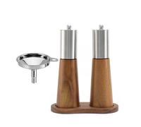 Professional Grade Salt & Pepper Mill Set - Stainless Steel Adjustable Grinders, for BBQ/Roast,with Ceramic Blades, Rust-Proof Kitchen Essentials