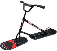Professional - Grade Snowmobile Scooter - Scooter sled - 360° Rotating Skis On Sturdy Aluminum Frame, 5-Layer Maple Footboard Supports 100kg, for Teen/Adult Riders On Park Slopes Black