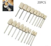 Professional Grade Wool Buffing Wheel Set 20 Pieces of Felt Mounted Mandrels for Jewelry and Equipment Care (20PCS)