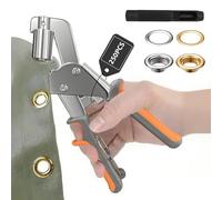 Professional Grommet Kit - 500PCS 10mm Eyelets (Gold & Silver) + Heavy Duty Hand Press Tool for Fabric, Leather, Canvas, DIY