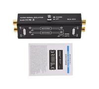 Professional Ground Loop Isolator Hum Eliminator Audio Noise Filter 2 Channel Signal Isolator for Home Stereo System Speaker Conference Microphones Black 10.5cm