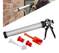 Professional Grout Gun Mortar Applicator - Dual Nozzle Pointing Gun for Tiling, Brickwork, Masonry & Concrete Repair - Heavy-Duty Ratchet Caulking Tool