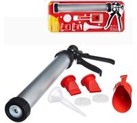 Professional Grout Gun with Dual Nozzles - Mortar Applicator Tool for Tiling, Pointing, Masonry, Brickwork & Concrete Repair - Ergonomic Ratchet Caulking Gun for Home & Trade Use