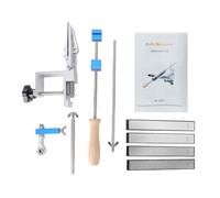 Professional Guided Sharpening System Precision Fixed Angle Blade Sharpener with 4 Diamond Whetstones 150 400 800 2000 Grit for Kitchen Outdoor Tools Aluminum Alloy Durable Design