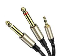 Professional Guitar Audio Cable Stereo Cable 3.5mm To Dual 6.35mm 1/4 Mono Y Splitter Cord Adapter(300cm)