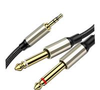 Professional Guitar Audio Cable Stereo Cable 3.5mm TRS To Dual 6.35mm 1/4 Mono Y Splitter Cord Adapter(300cm)