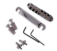 Professional Guitar Bridge 1 Set Metal Roller Saddle Bridge Tailpiece With Locking Posts For Electric Guitar Parts Guitar Bridge (Color : 03)