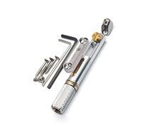 Professional Guitar Bridge 1 Set Metal Saddle Headless Electric Guitar Bridge Tailpiece With Wrench Screws For Headless Guitar Guitar Bridge (Color : 02)