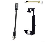 Professional Guitar Microphone Clip Set 3pin 4pin XLR Adapter for Violin Ukulele Banjo Cello Instrument Recording Black Design(S)