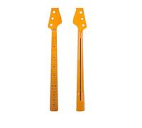 professional guitar neck 21 Frets Maple Yellow Color Glossy Electric Bass Guitar Neck Fingerboard Nut Width 38mm Musical Instruments Accessories