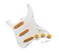 Professional Guitar Pickguard Pickup Alnico 5 3 Piece Mini Dual Coil Pickguard Pickup Electric Guitar SSS 9K Pre Wired For Beginners(Orange w Wh)