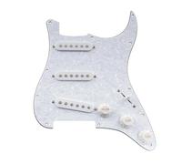 Professional Guitar Pickguard Pickup Beginner Electric Guitar Bass Pre Wired SSS Pickguard Pickup With Ceramic Magnet Single Coil(4ply Wh Pearl)