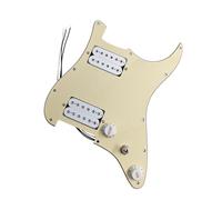 Professional Guitar Pickguard Pickup Electric Guitar Pickguard Pickup HH Pre Connected Circuit Assembly Custom Tone(Beige)
