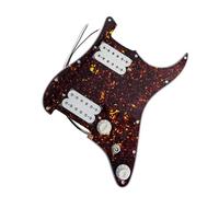 Professional Guitar Pickguard Pickup Electric Guitar Pickguard Pickup HH Pre Connected Circuit Assembly Custom Tone(Dark Brown)
