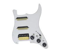 Professional Guitar Pickguard Pickup Left/Right Hand Guitar SSH Coil Split Pre Wiring Pickguard Pickup Two Mini Dual Coils 9K/15K 3.5 Output(Right WH)