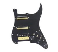 Professional Guitar Pickguard Pickup Left/Right Hand Guitar SSH Coil Split Pre Wiring Pickguard Pickup 3.5 Output(Right BK)