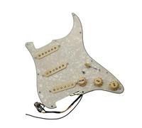 Professional Guitar Pickguard Pickup Suitable For Beginners The SSS Ainico 5 Single Coil Guitar Features A Pickguard And 7 Position Pickup(Yellow pearl)