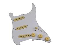 Professional Guitar Pickguard Pickup Suitable For Beginners The SSS Ainico 5 Single Coil Guitar Features A Pickguard And 7 Position Pickup(WHITE)