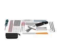 Professional Guitar Repair Tool Kit with Fret Polishing File & Measurement Gauge, Complete Maintenance Set for Stringed Instruments Adjustment and Care