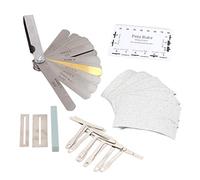 Professional Guitar Repairing Kit, Guitar Radius Gauge Ruler with Sandpaper and Grinding Tools, Complete Guitar Measuring Tool Set for Ukulele Bass Guitar Care, Includes T - Rules