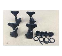 Professional Guitar String Tuning Pegs Bakelite Bass 4 Tuning Pegs Alloy Fully Enclosed Winding Silver Black(Black)