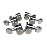 Professional Guitar Tuning Pegs 1 Set 6 In-line No Screw Locking Electric Guitar Machine Heads Tuners String Tuning Pegs Chrome Silver(Silver 3R3L)