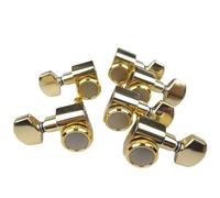 Professional Guitar Tuning Pegs 1 Set 6 In-line No Screw Locking Electric Guitar Machine Heads Tuners String Tuning Pegs Chrome Silver(Gold 4R2L)